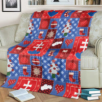 Slovakia Christmas Patchwork Blanket - Wonder Print Shop