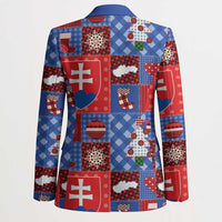 Slovakia Christmas Patchwork Blazer - Wonder Print Shop