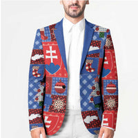 Slovakia Christmas Patchwork Blazer - Wonder Print Shop