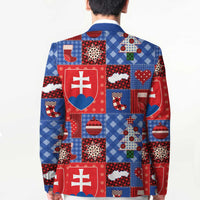 Slovakia Christmas Patchwork Blazer - Wonder Print Shop
