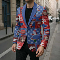 Slovakia Christmas Patchwork Blazer - Wonder Print Shop