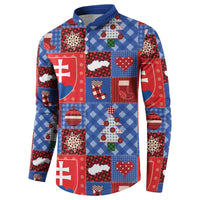 Slovakia Christmas Patchwork Button Sweatshirt - Wonder Print Shop
