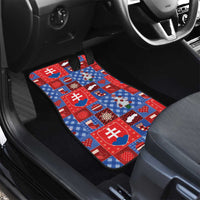 Slovakia Christmas Patchwork Car Mats - Wonder Print Shop