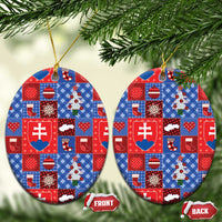 Slovakia Christmas Patchwork Ceramic Ornament - Wonder Print Shop
