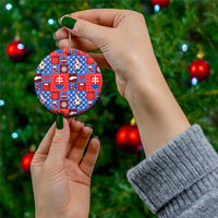Slovakia Christmas Patchwork Ceramic Ornament - Wonder Print Shop