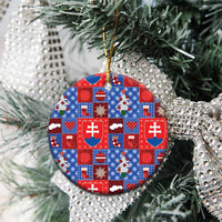 Slovakia Christmas Patchwork Ceramic Ornament - Wonder Print Shop