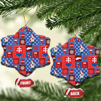 Slovakia Christmas Patchwork Ceramic Ornament - Wonder Print Shop