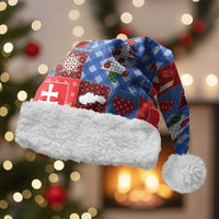 Slovakia Christmas Patchwork Christmas Santa Hat - Wonder Print Shop