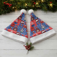 Slovakia Christmas Patchwork Christmas Santa Hat - Wonder Print Shop
