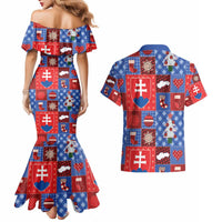 Slovakia Christmas Patchwork Couples Matching Mermaid Dress and Hawaiian Shirt - Wonder Print Shop
