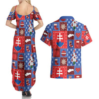 Slovakia Christmas Patchwork Couples Matching Summer Maxi Dress and Hawaiian Shirt - Wonder Print Shop