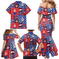 Slovakia Christmas Patchwork Family Matching Mermaid Dress and Hawaiian Shirt - Wonder Print Shop