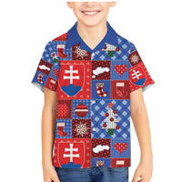 Slovakia Christmas Patchwork Family Matching Mermaid Dress and Hawaiian Shirt - Wonder Print Shop