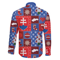 Slovakia Christmas Patchwork Family Matching Off The Shoulder Long Sleeve Dress and Hawaiian Shirt - Wonder Print Shop