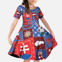 Slovakia Christmas Patchwork Family Matching Off Shoulder Maxi Dress and Hawaiian Shirt - Wonder Print Shop