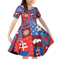 Slovakia Christmas Patchwork Family Matching Off Shoulder Short Dress and Hawaiian Shirt - Wonder Print Shop
