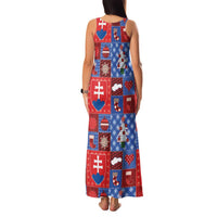 Slovakia Christmas Patchwork Family Matching Tank Maxi Dress and Hawaiian Shirt - Wonder Print Shop