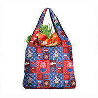 Slovakia Christmas Patchwork Grocery Bag - Wonder Print Shop