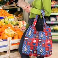 Slovakia Christmas Patchwork Grocery Bag - Wonder Print Shop