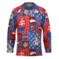 Slovakia Christmas Patchwork Hockey Jersey - Wonder Print Shop