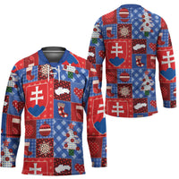 Slovakia Christmas Patchwork Hockey Jersey - Wonder Print Shop