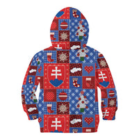 Slovakia Christmas Patchwork Kid Hoodie - Wonder Print Shop