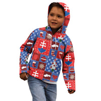 Slovakia Christmas Patchwork Kid Hoodie - Wonder Print Shop