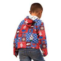 Slovakia Christmas Patchwork Kid Hoodie - Wonder Print Shop