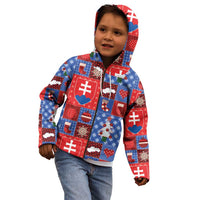 Slovakia Christmas Patchwork Kid Hoodie - Wonder Print Shop