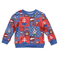Slovakia Christmas Patchwork Kid Ugly Christmas Sweater - Wonder Print Shop