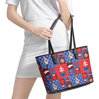 Slovakia Christmas Patchwork Leather Tote Bag - Wonder Print Shop