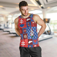 Slovakia Christmas Patchwork Men Tank Top - Wonder Print Shop