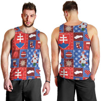 Slovakia Christmas Patchwork Men Tank Top - Wonder Print Shop