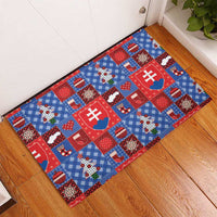 Slovakia Christmas Patchwork Rubber Doormat - Wonder Print Shop