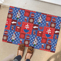 Slovakia Christmas Patchwork Rubber Doormat - Wonder Print Shop