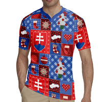 Slovakia Christmas Patchwork Rugby Jersey - Wonder Print Shop