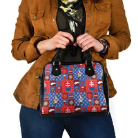 Slovakia Christmas Patchwork Shoulder Handbag - Wonder Print Shop
