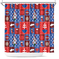 Slovakia Christmas Patchwork Shower Curtain - Wonder Print Shop