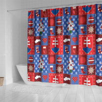 Slovakia Christmas Patchwork Shower Curtain - Wonder Print Shop