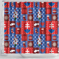 Slovakia Christmas Patchwork Shower Curtain - Wonder Print Shop