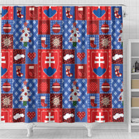 Slovakia Christmas Patchwork Shower Curtain - Wonder Print Shop