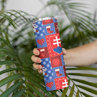 Slovakia Christmas Patchwork Skinny Tumbler - Wonder Print Shop
