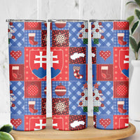 Slovakia Christmas Patchwork Skinny Tumbler - Wonder Print Shop