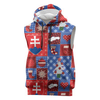Slovakia Christmas Patchwork Sleeveless Hoodie - Wonder Print Shop