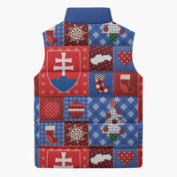 Slovakia Christmas Patchwork Sleeveless Puffer Jacket - Wonder Print Shop