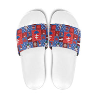 Slovakia Christmas Patchwork Slide Sandals - Wonder Print Shop