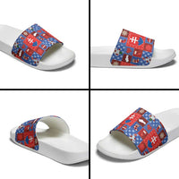 Slovakia Christmas Patchwork Slide Sandals - Wonder Print Shop