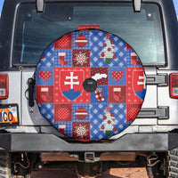 Slovakia Christmas Patchwork Spare Tire Cover - Wonder Print Shop
