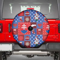 Slovakia Christmas Patchwork Spare Tire Cover - Wonder Print Shop
