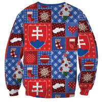 Slovakia Christmas Patchwork Sweatshirt - Wonder Print Shop
